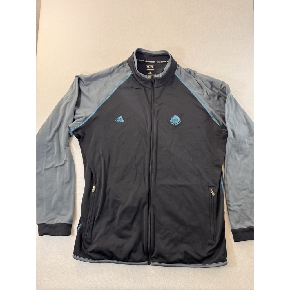 Adidas Climawarm Mens Full Zip Fleece Mockneck Jacket XL Black Colorblock Golf
